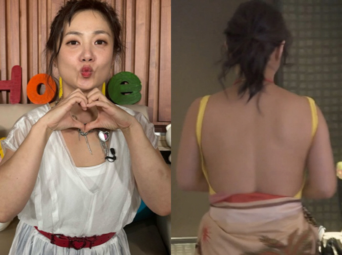 Park Na-rae's cheek fat after losing 14kg...Even a revealing look with a hook on the back