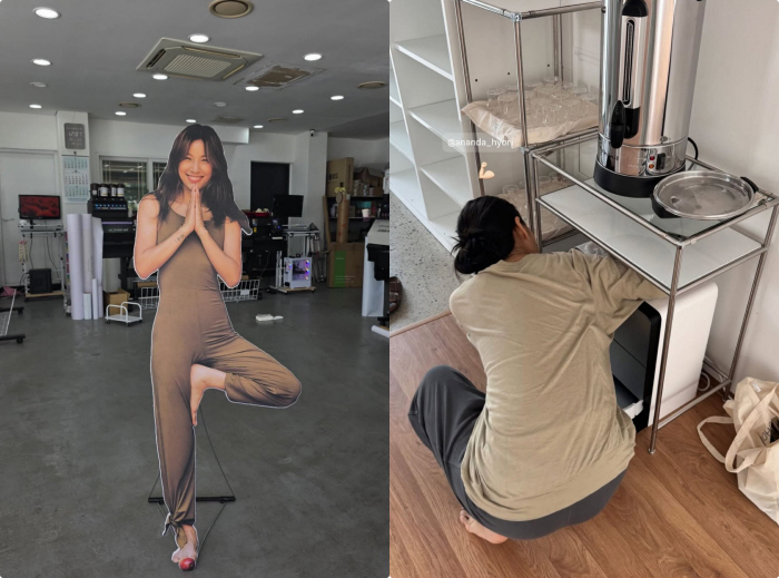 Lee Hyo-ri 'on-site inspection' two days before the opening of the yoga center..The director is serious about preparing for the opening of the hospital