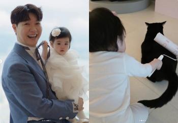 Park Soo Hong cat, there's no windy day..My 1-year-old daughter is trying to distance herself from grooming
