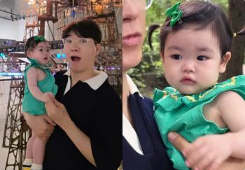 Park Soo-hong's 10-month-old daughter, I heard there's a flood of sponsorships..The real green is perfect. OOTD at the end of the summer