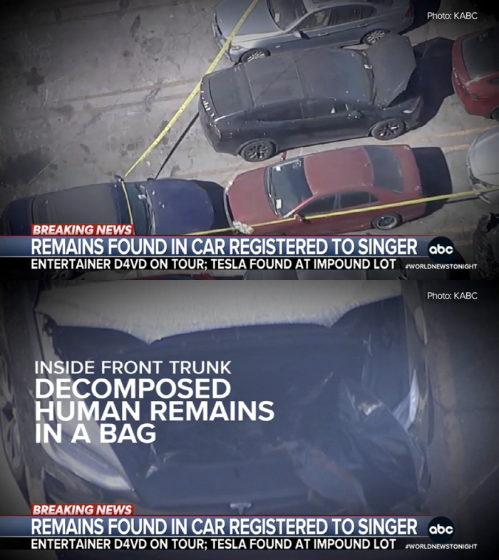 Singer D4vd found a body in the trunk of a car..'Thinking of the possibility of murder'