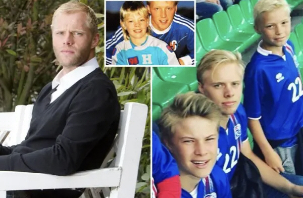 The son of the father of what is the legend of what has happened, Eidur Gudjonsen, scored against France for Iceland...A total of 52 goals in the three-way A-match