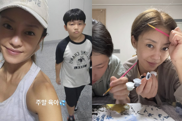 Lee Ji-hyun, brother and sister riding  homework I can't see the end of a single mom who is busier on the weekend
