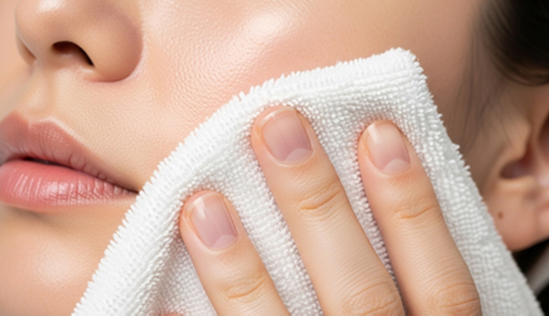 The cause of skin trouble. It could be the towel after washing your face