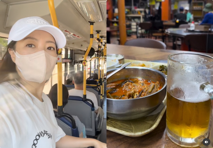 Kim Hee-sun, hangover soup, drinking during the day → public transportation..a simple holiday for a top star