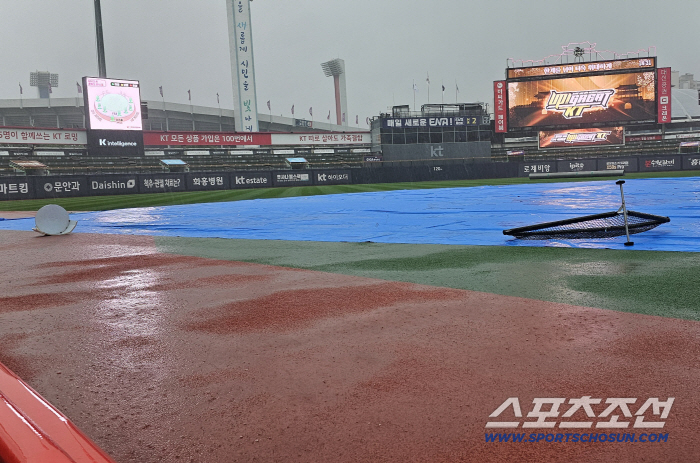 Suwon is already a sea of water due to heavy rain. The possibility of a doubleheader tomorrow against LGKT is up 