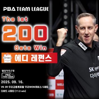 SK Rent-A-Car Beat Woori Financial Capital for 2nd consecutive win...The eldest, Eddie Refunce, has won 200 sets for the first time in the team league!