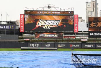  KT Wiz Park covered with tarpaulin