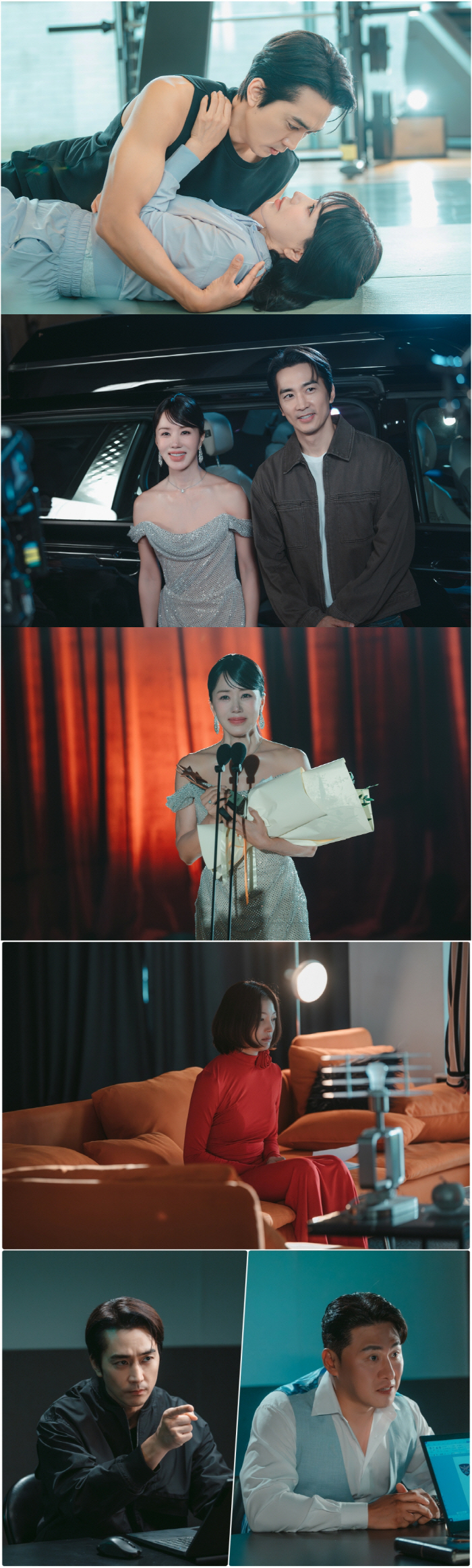 Um Jung-hwa ♥ Song Seung-heon hugs very closely...Is the comeback show a pink ending? (My star like gold)