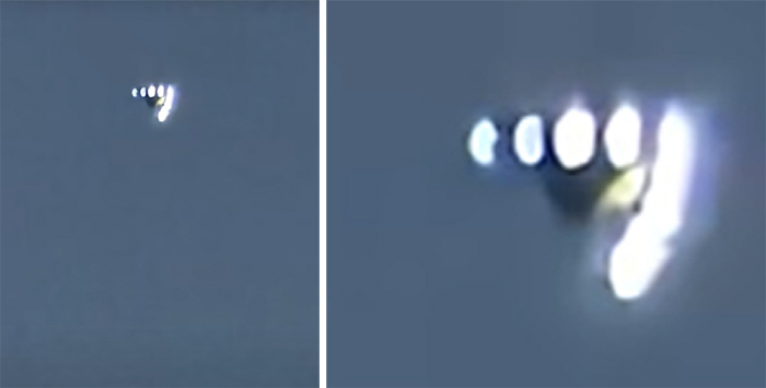 V-shaped UFO sighted nine lights above L.A…New unmanned drone experiment?