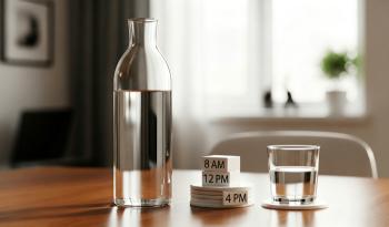 Water intake per day. It's effective if you share it like this