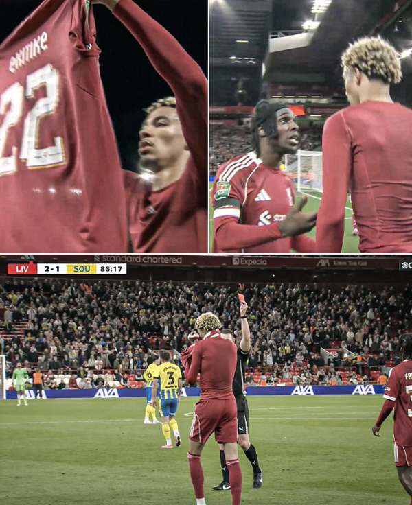 Do you have a problem with your intelligence? Liverpool striker with 140 billion won, scored the winning goal, took off his uniform and left in a ridiculous way...Team won 21 games against Saulton. 