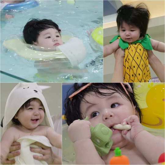 Shim Hyung-tak ♥ Saya, one day, became a genius in his first swim..I'm even amazed by the eating show on the water
