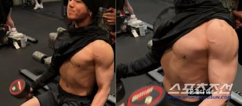 BTS Jungkook's muscular body..V and RM also has an elastic body. 