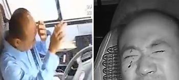 Bus drivers with eye injuries respond calmly...The river under the bridge almost made a disaster