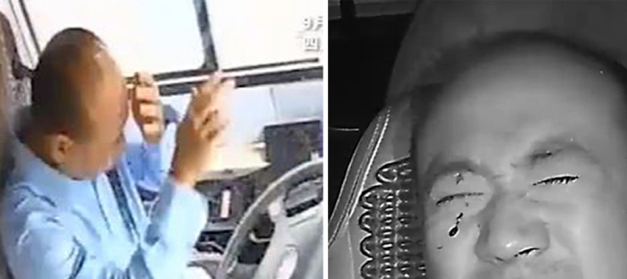 Bus drivers with eye injuries respond calmly...The river under the bridge almost made a disaster