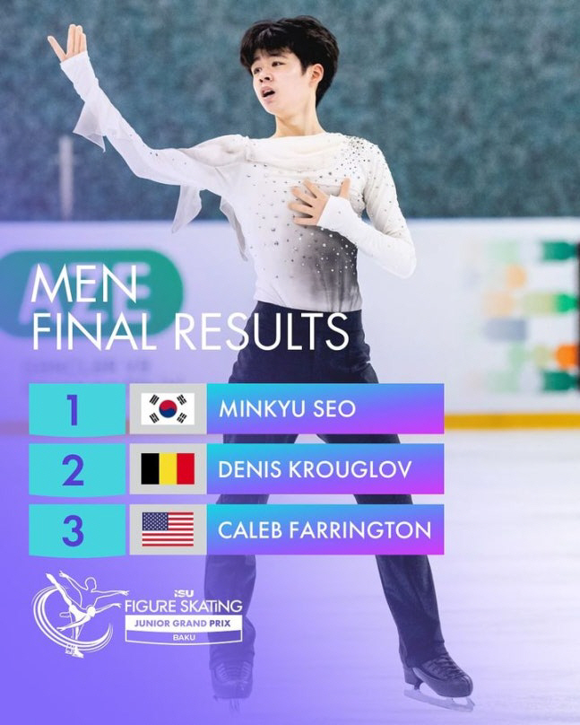 Figure skating future Seo Min-gyu won another gold medal in the fifth round of the Junior Grand Prix… He's the first man to make it to the finals for two consecutive seasons