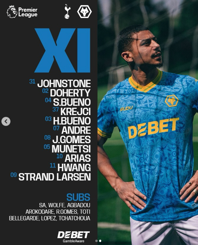 Hwang Hee-chan's starting lineup against Wolverhampton and Tottenham was announced