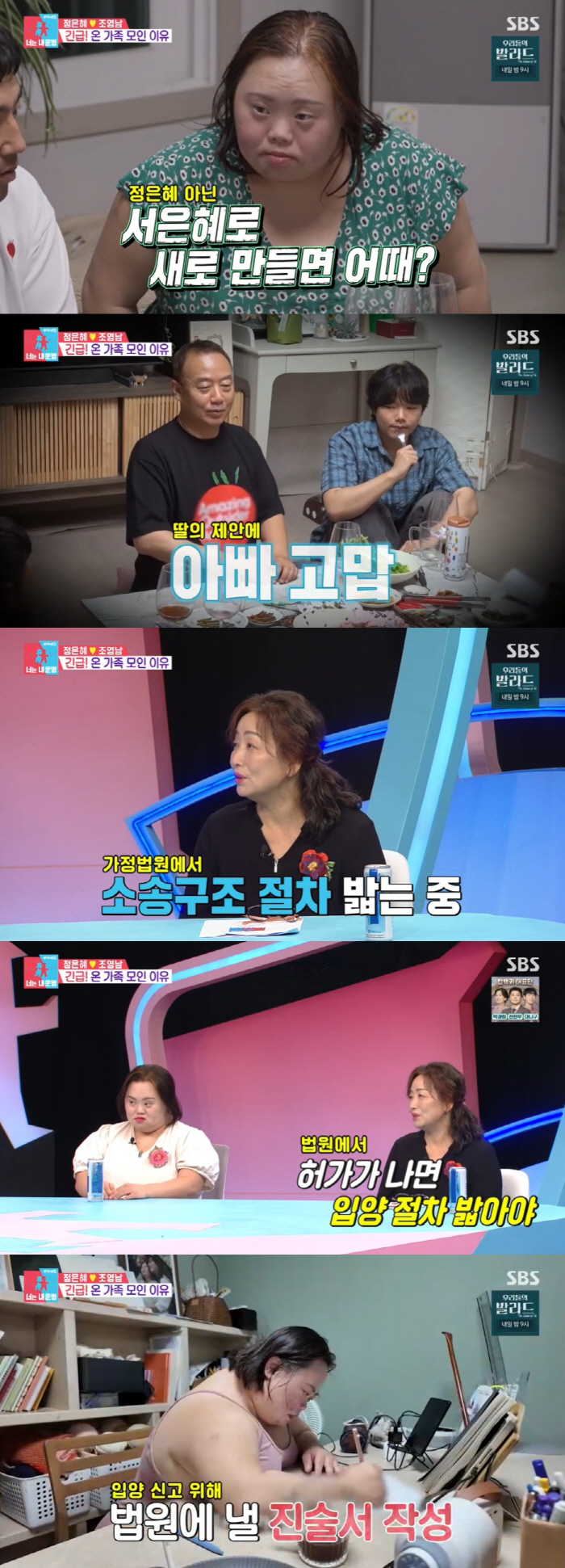 Down's syndrome Jung Eun-hye follows her new father's last name, not her own Preparation of Adoption Statement (Same statue) 