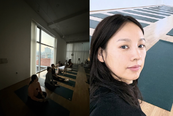 Lee Hyo-ri certified her early morning yoga classIt's so nice. Thank you