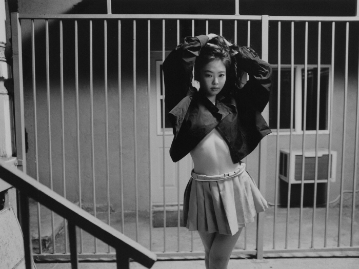 Pants on stockings...Jennie's unconventional underwear photo shoot. What kind of concept is it