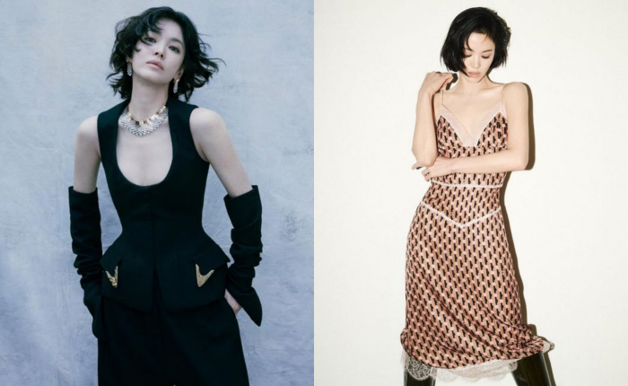 'Is it a B cut?' Song Hye-kyo, short cut  leather fashion perfectly...Proving beauty class