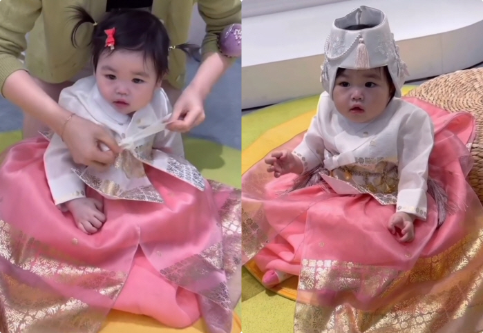 Park Soo-hong's daughter, a popular baby who won 15 commercials..Wear Hanbok and post Chuseok greetings