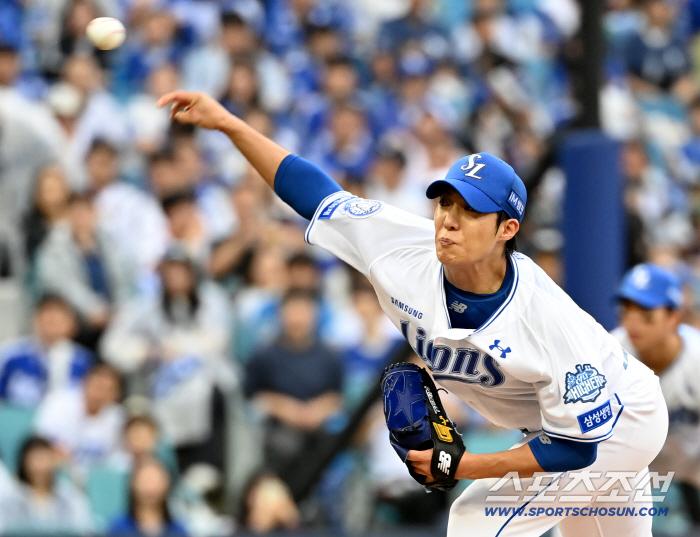  Samsung starter Won Tae-in's hard pitching