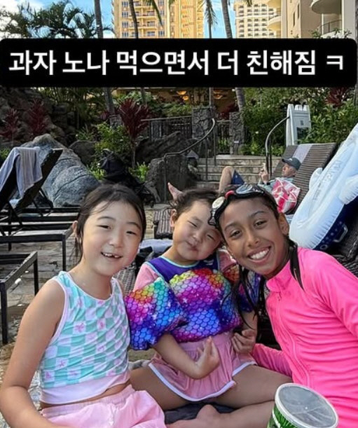 Lee Ji-hye's daughter's English skills are shining in Hawaii..English kindergarten → private elementary class