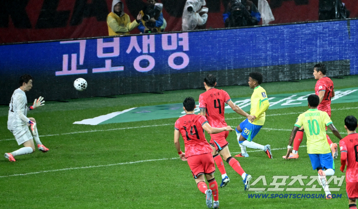 Hong Myung Bo Ho's three-back in 13 minutes...Istevan, Brazil, scores first goal in 13th minute of first half