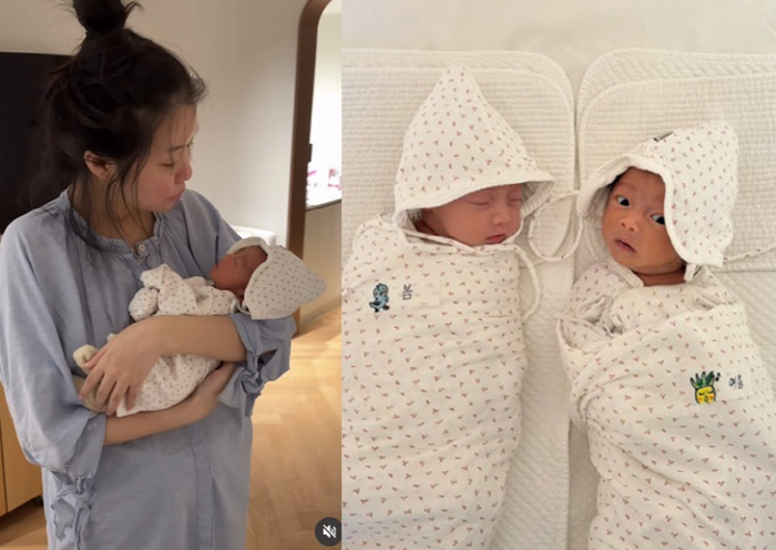 Kim Ji-hye is worried about her one-month-old twins. It's not even 3kg yet