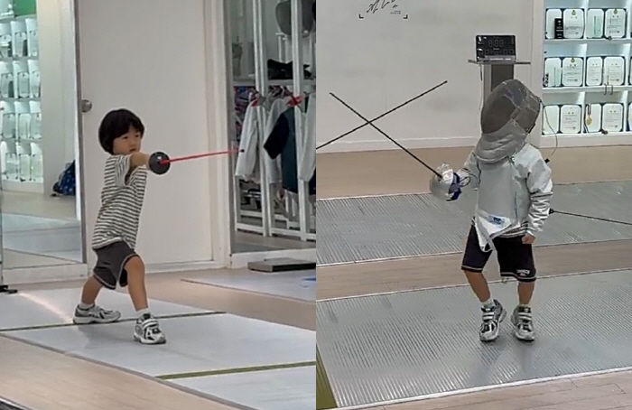 Kim Dong-hyun's 6-year-old child is a huge success in farming and fencing, but amazing physical education DNA