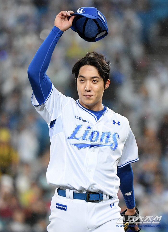 Won Tae-in pitched hard, allowing one run in 6 ⅔ innings