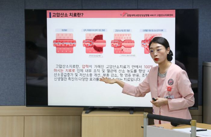 Hallym University Han Kang Sungsim Hospital has surpassed 10,000 cases of hyperbaric oxygen therapy in more than two years...Application of treatment for burns and intractable osteomyelitis, etc