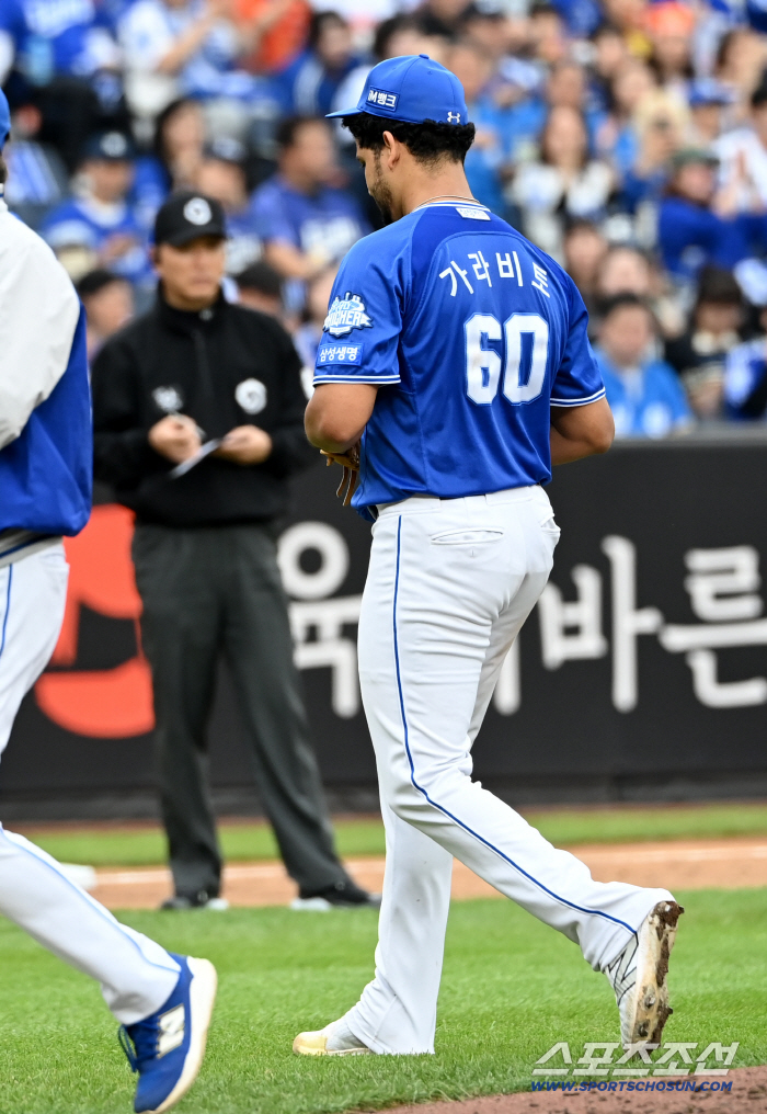  Garabito going down the mound in the 4th inning
