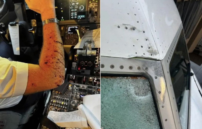 Airplane cockpit glass damaged 10km above...Collision with one in a trillion probability objects?