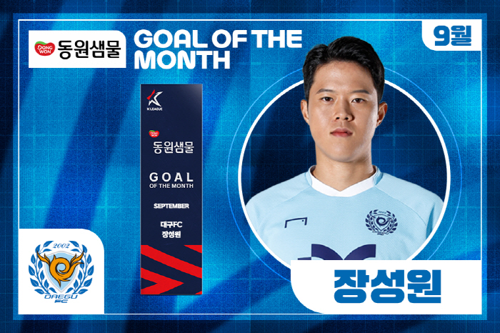  Daegu FC Jang Sung-won wins the goal of the month in September