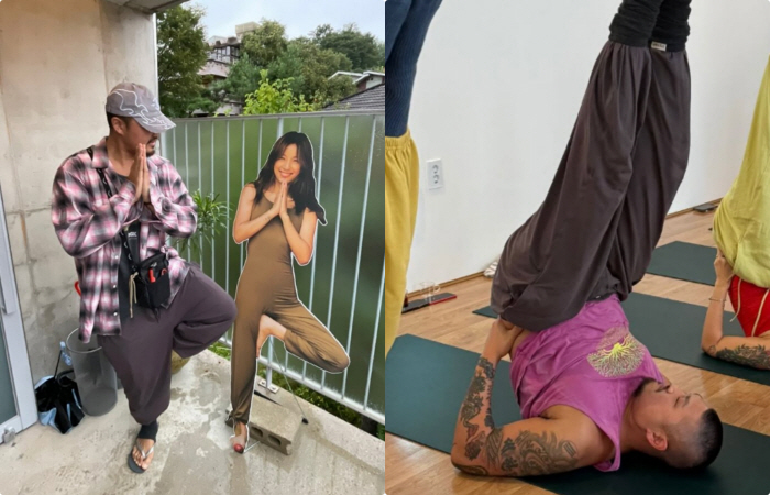 Rapper Dunmills and Lee Hyori went to yoga again. Learn life