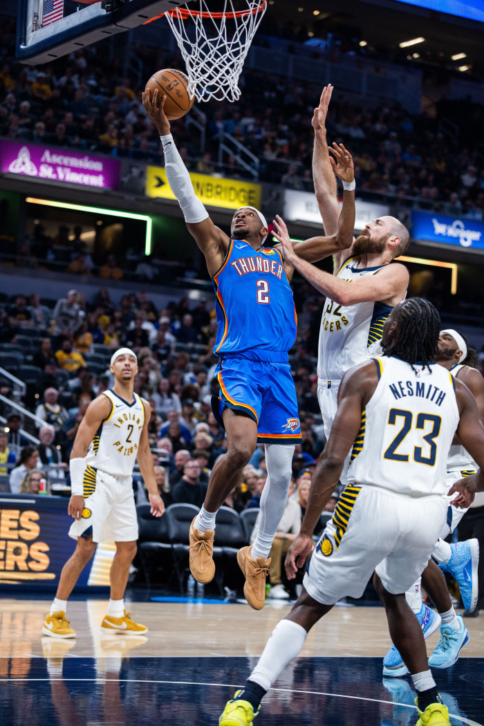 2nd consecutive 2nd extended blood transfusion  SGA career high 55 points explosion. OKC overpowered Indiana after a bloody battle, winning 2 games in a row