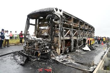 Highway Bus Fire Tragedy, At least 25 Killed...I'm going to take care of the door