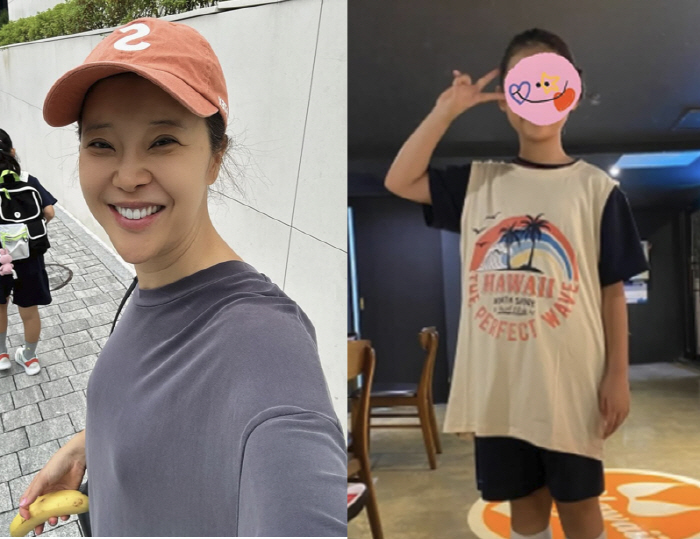 Baek Ji-young's 9-year-old daughter looks prettier before plastic surgery. (Baek Ji-young)
