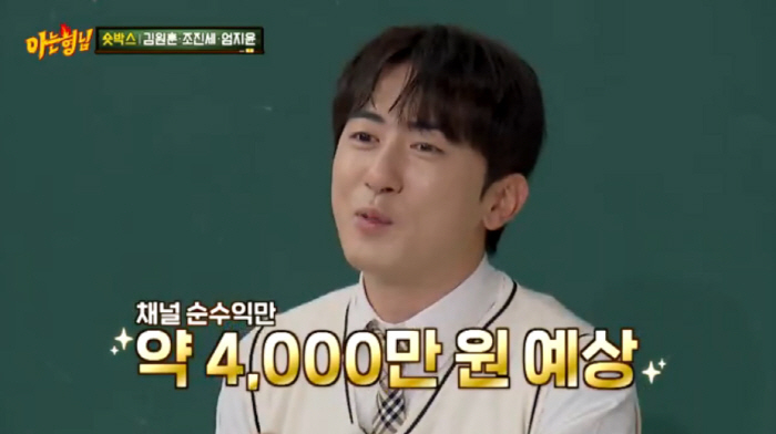 Kim Won-hoon, 3.63 million short box net profit of 40 million won, only for the episode (Knowing Bros)
