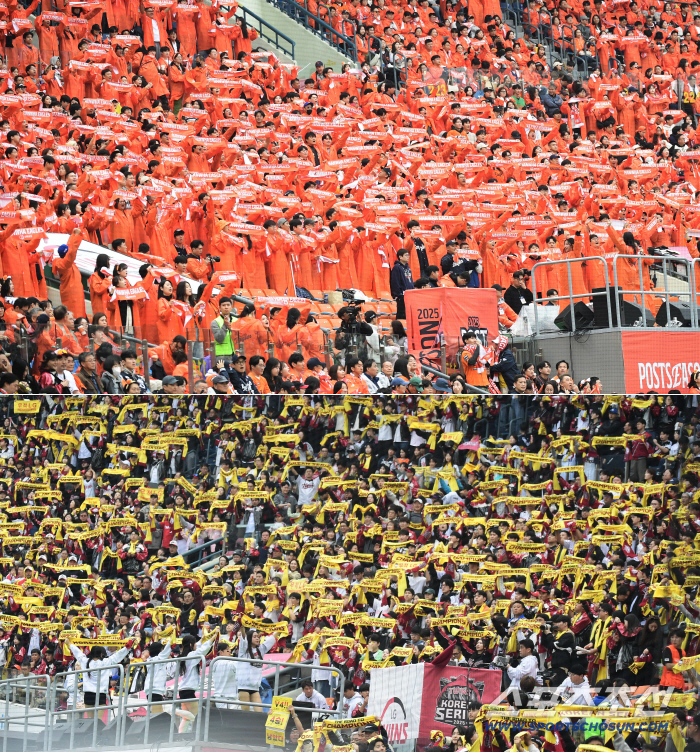  Hanwha LG baseball fans compete for support in KS Game 1