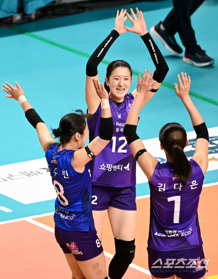  Lee Da-hyun, joy of successful blocking