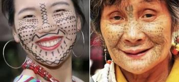 the heartbreaking customs of minorities tattooing women's faces