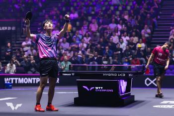 35 years old, Docong is not rusty WTT Champions advance to the quarterfinals! I'll show you a fun game with Jang Woo-jin.