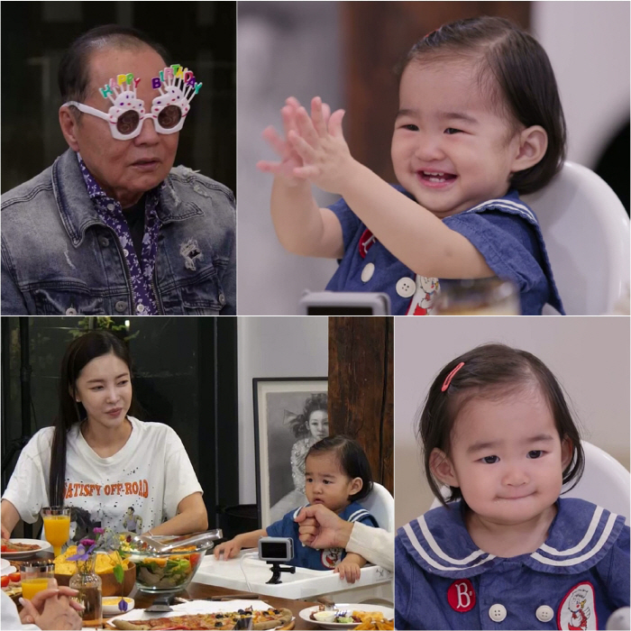 Lee Sang-hae's daughter-in-law Kim Yun-ji's daughter, babbling towards her grandfather, heart to the birthday song (Sudol)