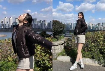 35-year-old Kim Yu-na looks like a college student with a half-up tie..♥ I like rainforest, too