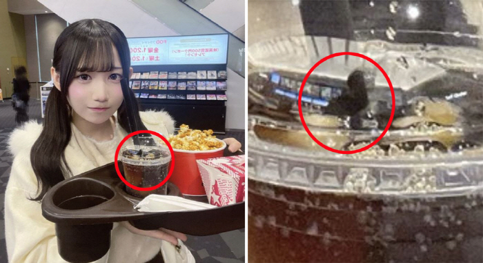 Who is the male reflected in the drink cup?....Idol trainees are kicked out of SNS photos