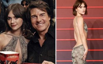 Who's next to Tom Cruise?40-year-old actress and friendly pose